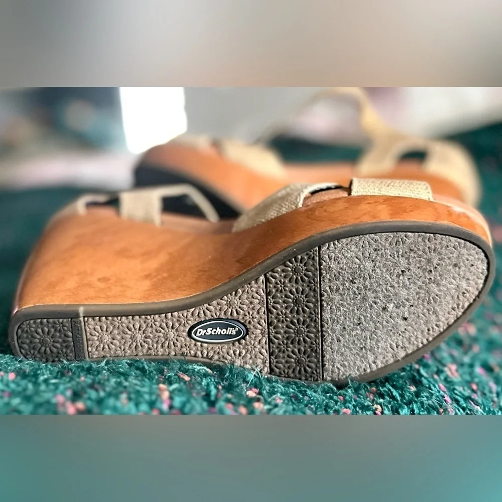 ‼️RARE‼️🎸Dr. Scholl’s🎸🔥NWOT🔥Melody Metallic Strappy Wedge Sandals—7.5